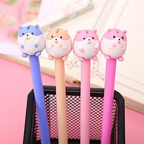 12 Pcs Cartoon Animal Pens, Kawaii School Supplies Pens Cute Cartoon Gel Ink Pens Boys Girls Cute Pens Suitable for Writing, Gifts for Children and Teachers, Black Refill 0.5mm