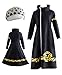 One Piece Trafalgar Law Halloween Cosplay Costume Full Suit (Male L) Black