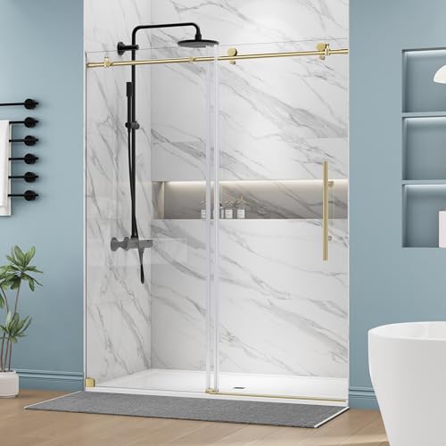 DELAVIN 60" W x 72" H Stainless Steel Frameless Shower
