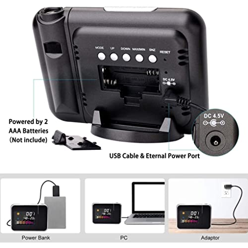 Projector Alarm Clocks, Digital Projection Clock, Projection Alarm Clock With Led Alarm, With Temperature Humidity Display, Weather Station With Weather Forecast, Snooze Digital Clock Projector #TOP2