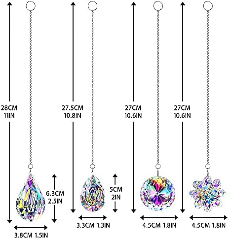 4pcs Crystal Suncatchers Hanging Sun Catchers Rainbow Maker for Home Lamp Chandelier Lamp Prisms