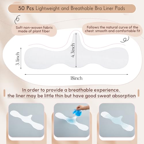 Boyiee Disposable Bra Liners to Absorb Sweat Under Breasts Non Woven Bra Liners Bulk Underboob Sweat Absorber Pads for Women2