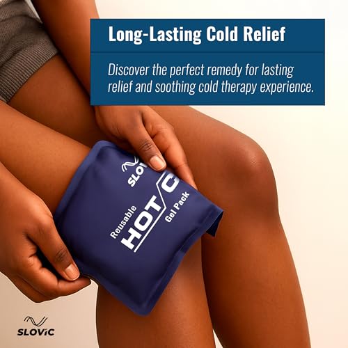 Image of Slovic Reusable Hot & Cold Gel Pack for Pain Relief [Pack of 2] | Flexible Ice & Heat Pack for Injuries, Muscle Cramps, Swelling, Back & Joint Pain | Multipurpose Gel Pad for Therapy, First Aid & Travel Use