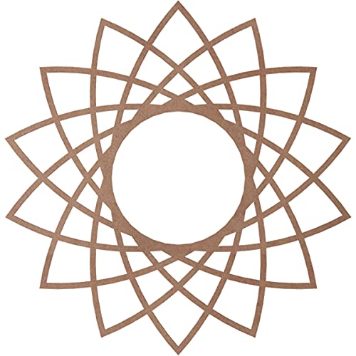 Image of Ekena Millwork 34 inchOD x 13 1 /8 inchID x 3 /8 inchT Eleanor Wood Fretwork Pierced Ceiling Medallion, Wood (Paint Grade)