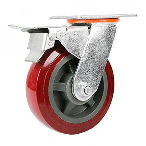 Roulettes robustes 125 mm en acier renforcé avec double roulement et plaque de fixation fixe