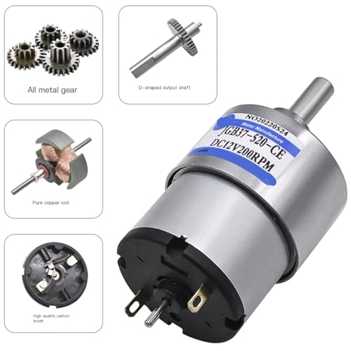 Micromoteur CC JGB37-520 avec encodeur 24V pour projets robotiques - 4