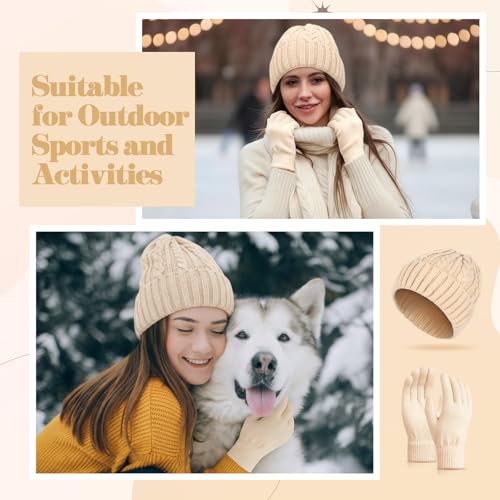 Gorro y guantes de punto contra el frío intenso para hombre y mujer 6