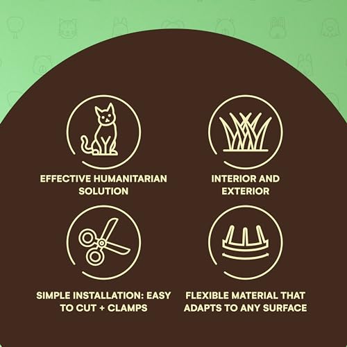 Homarden Transparent Training Mat for Cats - Flexible Cat Deterrent for Outdoor and Indoor - Scatmats with Spikes and 12 Garden Staples - Pet Animal Spikes for Yard and Garden - 198 cm x 28 cm