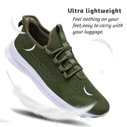 Image of DLWKIPV Mens Running Walking Shoes,Lightweight Breathable Mesh | Lace Up&Slip On,Non-Slip Sole&Cushioned Insole,Ideal for Gym,Tennis,Walking&Casual,All-Day Comfort