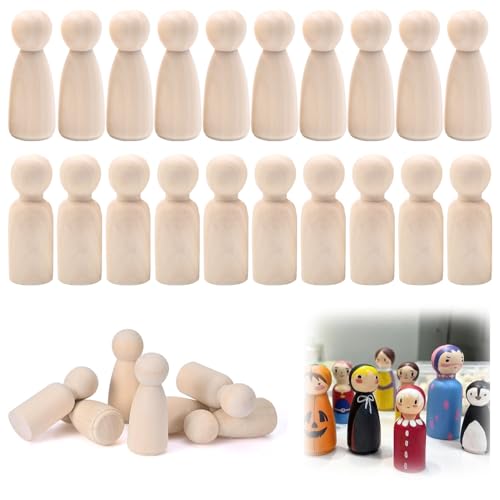 20 Stück Unvollendete DIY Holz Spielfiguren,Holzfiguren...