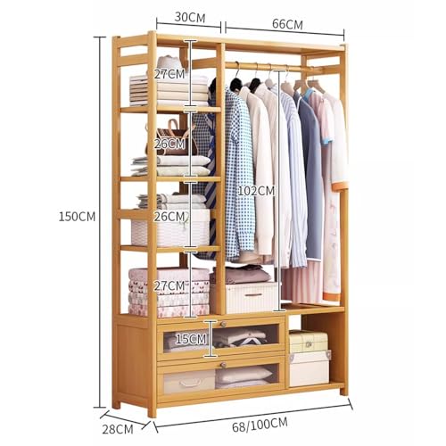 Portant à vêtements en bambou pour optimiser les petits espaces - 2