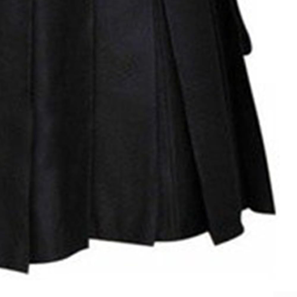 Kilt da uomo in tartan scozzese retrò, per abbigliamento tradizionale (M, nero)