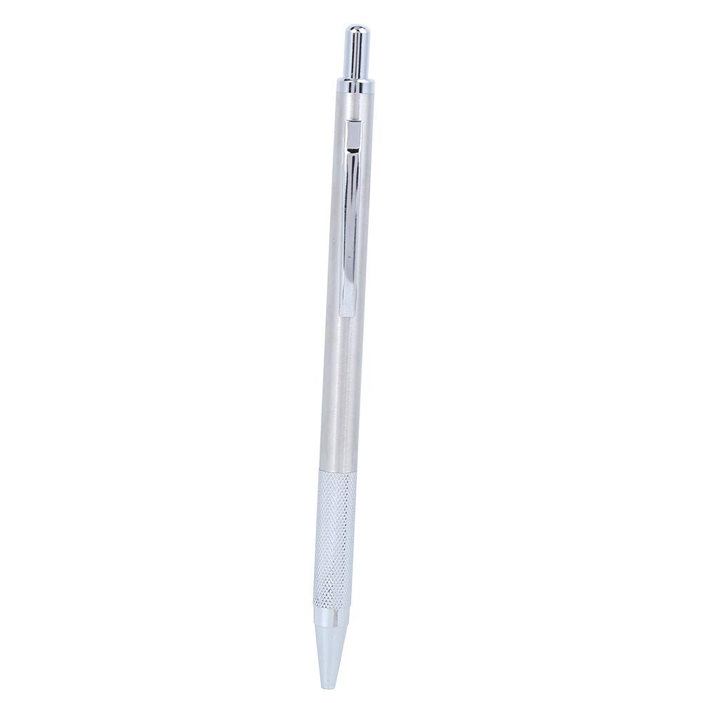 Scriber, Scribing Pen Ceramic Marker Engraver for Metal Glass Cutting Tool, Tungsten Steel Tip Golden Silver (Silver)