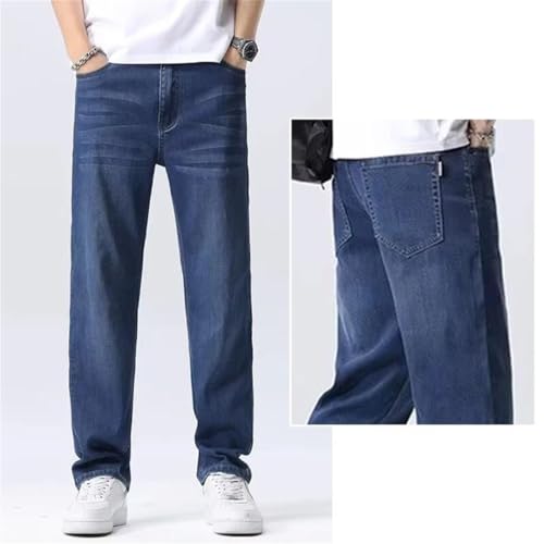 Men Thin Jeans Baggy Straight Leg Denim Pants Wide Leg Draping Trousers3
