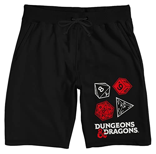 Dungeons & Dragons D20 Dice Men's Quick Turn Black Sleep Pajama Shorts