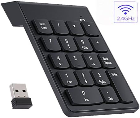 Numeric Keypad-Zakaco 18 Keys Wireless USB Number Pad Keyboard with 2.4G Mini USB Numeric Receiver for Laptop Desktop PC Notebook