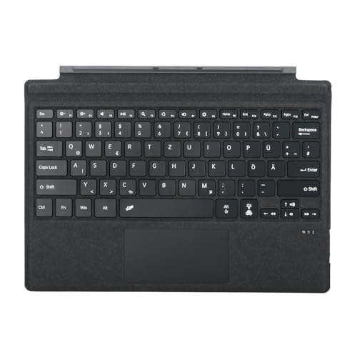Seagtigau Deutsche QWERTZ Layout Tastatur für Microsoft Surface Pro 7+/7/6/5/4/3 12.3 Zoll - Ultraflaches beleuchtetes Bluetooth Type Cover mit Multi-Touchpad aufladbar (Kohlegrau)