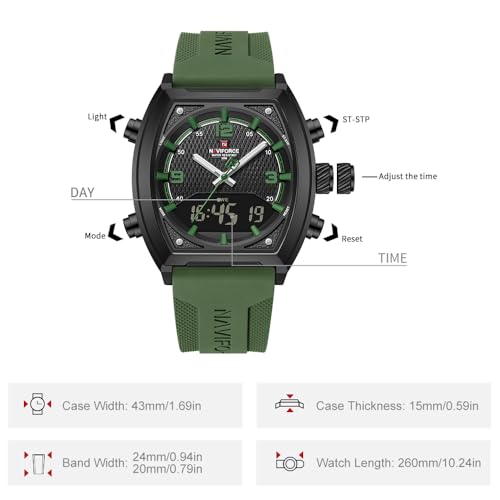 Image of NAVIFORCE NF9242 Dynamic Racing Style Multifunctional Analog-Digital Watch