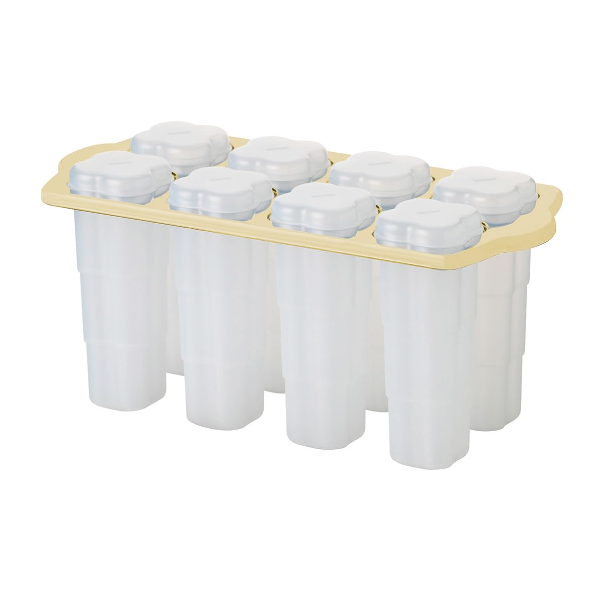 KitchenCraft Ice Lolly Maker with 8 Moulds and 16 Wooden Lollipop Sticks, BPA Free Plastic,White