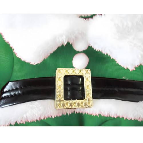 NACOCO Pet Christmas Costumes Dog Suit with Cap Santa Claus Suit Dog Hoodies Cat Xmas Costumes (Green, XL) - Thumbnail 4