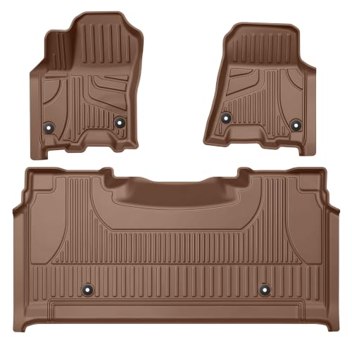Image of Floor Mats Fit for Dodge Ram 1500 /1500 RHO Crew Cab 2025 2026, Brown