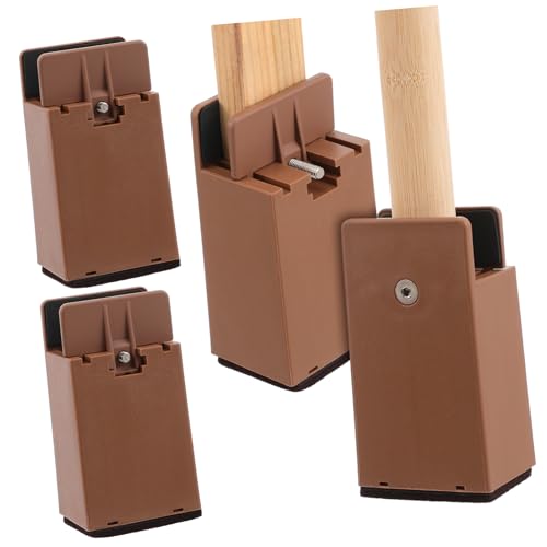 Garneck 4 Pack Brown Furniture Risers Desk Riser Blocks Bed Frame Chair Height Extenders