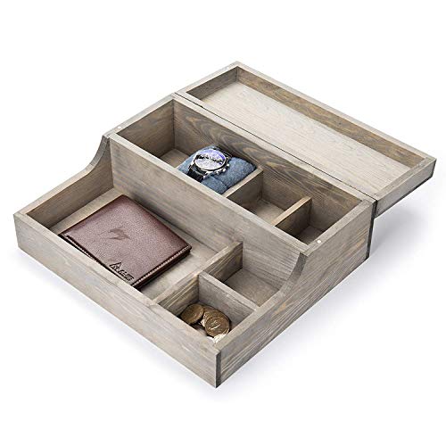 White Whale Wooden Tabletop Watch Case & Dresser Valet Tray White Whale Wooden Tabletop Watch Case & Dresser Valet Tray