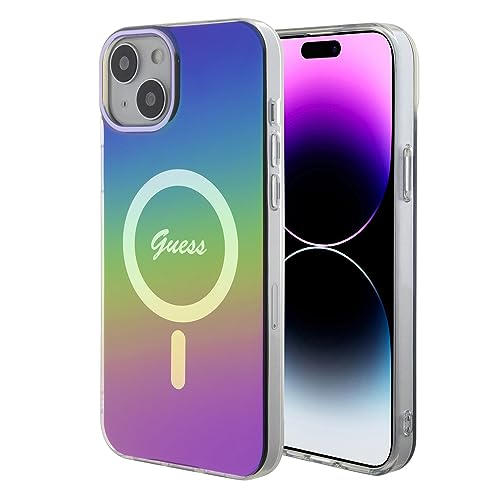 Guess GUHMP15MHITSK Coque pour iPhone 15 Plus 6,7" Multicolore Étui Rigide IML Iridescent