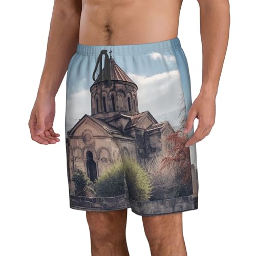 Men's Swim Trunks Quick Dry Board Shorts Mens Bathing Suit Swimsuits Armenian Church Beach Shorts with Pockets3