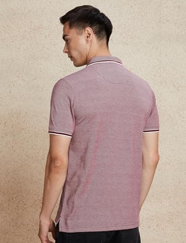 Image of Amazon Brand - Symbol Men's Cotton Rich Textured Polo Tshirts | Collar Plain Tshirts | Half Sleeves - Regular Fit (Available in Plus Sizes)