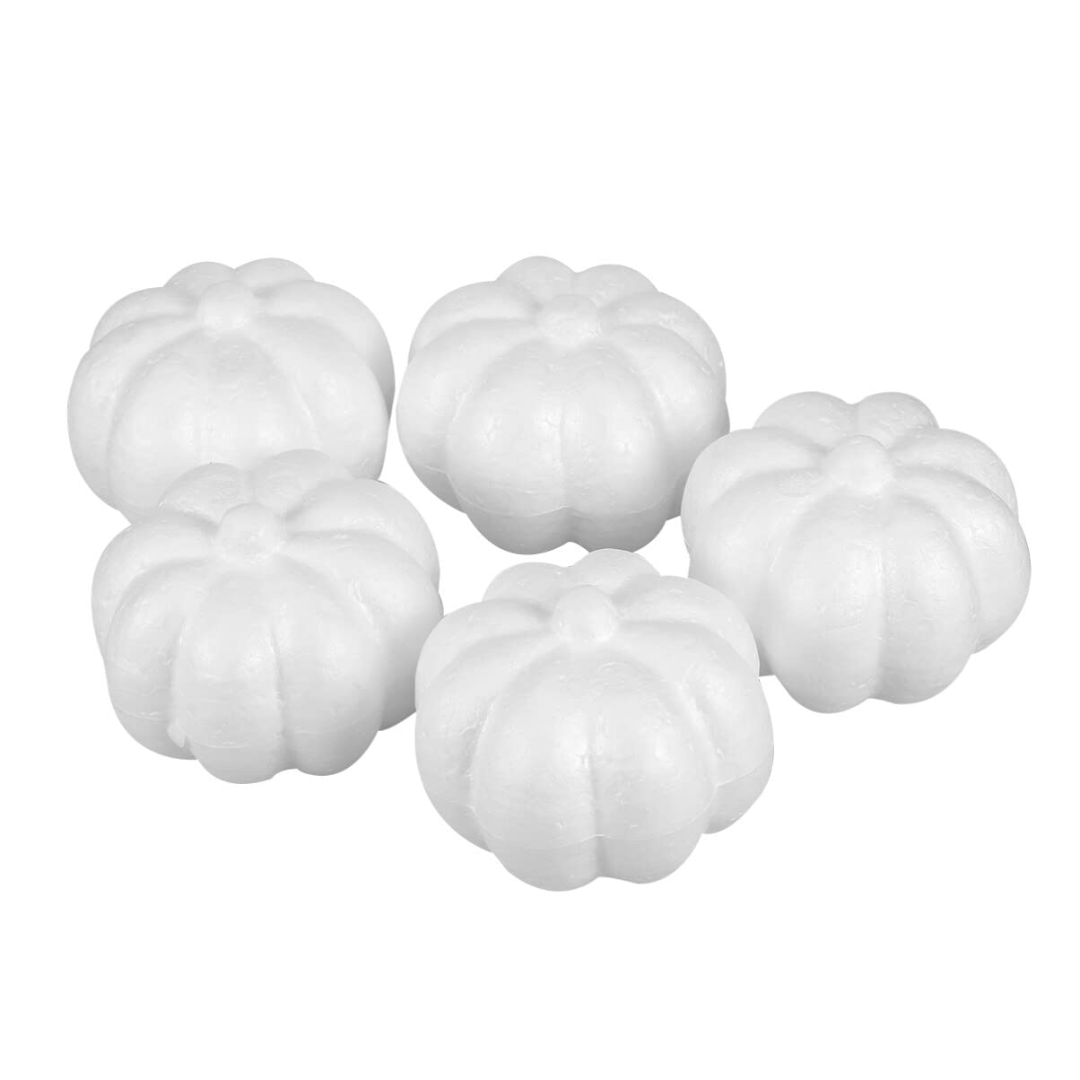 Abaodam Pumpkin Model 5pcs Rustic Harvest White Artificial Pumpkins Foam Pumpkins Ornaments for Halloween Thanksgiving Fall Autumn Table Centerpiece DIY Projects Pumpkin Decorating