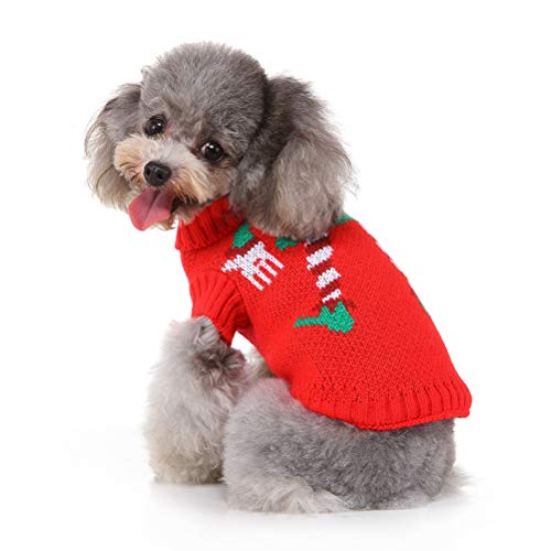 Roupa de Natal para animais de estimação Suéter com padrão de palhaço adorável cachorro traje quente