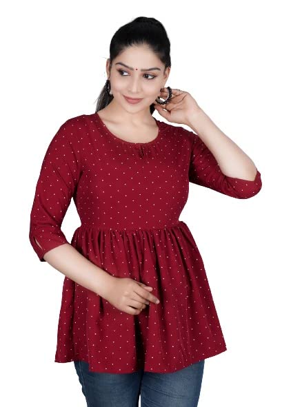 Image of Women's Rayon Anarkali Regular Fit Top