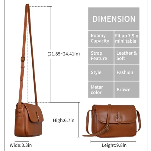 HESHE Crossbody Bags for Women Leather Purses Shoulder Handbags Designer Satchel Bag Ladies Cross Body Purse4