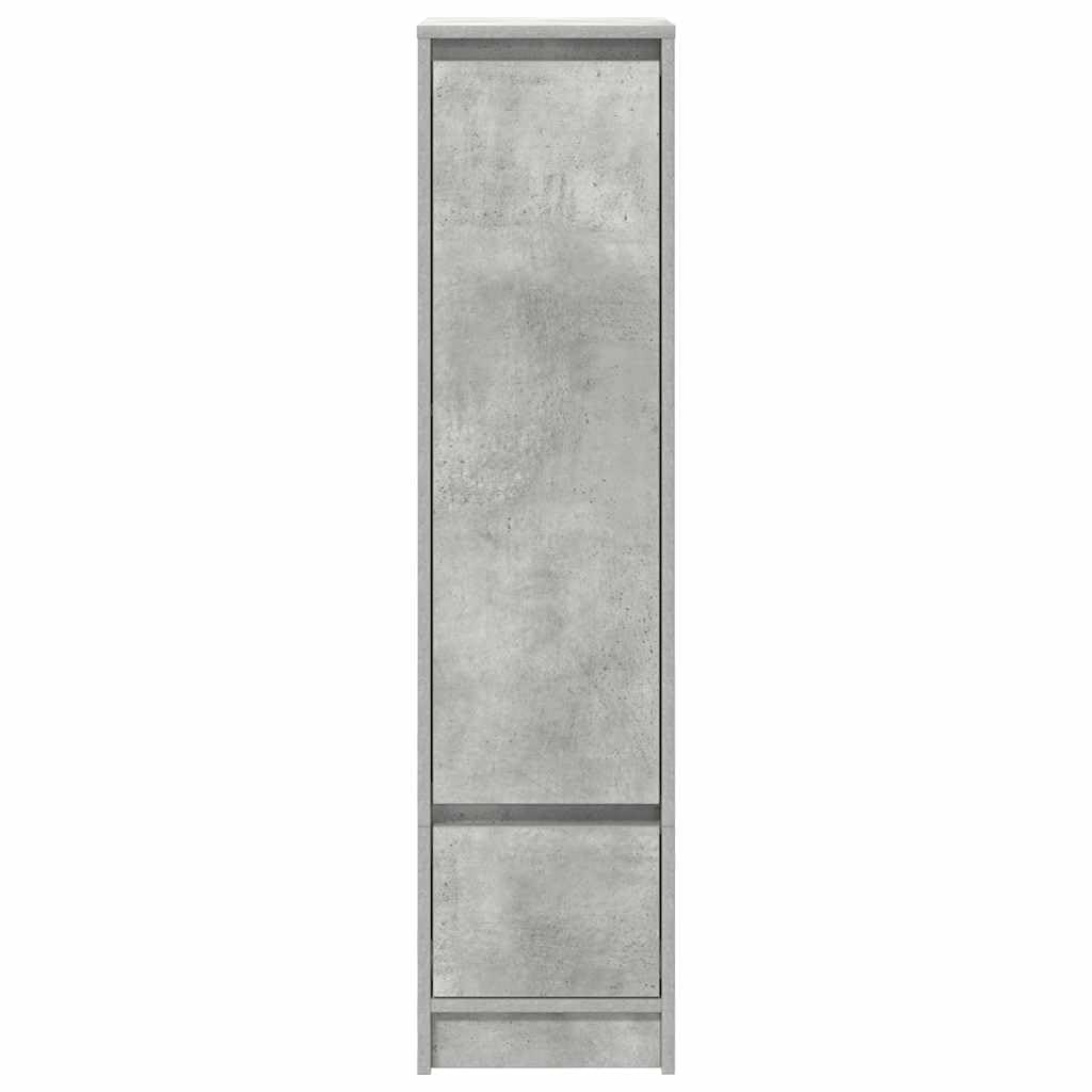 Hothingwell Bufet wysoki szary beton 29,5x34x119,5 cm Drewno inżynierskie