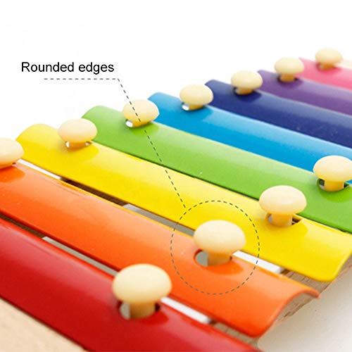 SunshineTec Xylofon, van hout, klokkenspel voor kinderen, muziekspeelgoed, xylofon, klankspel - Image 5