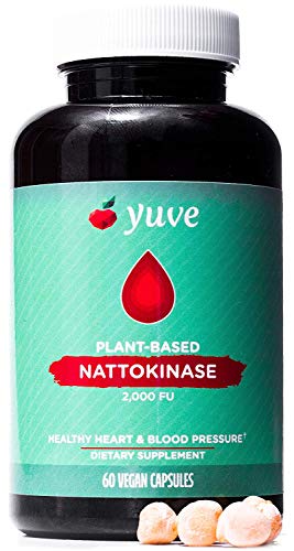 Yuve Vegan Nattokinase 2000 FU Supplement - Cardiovascular Health Support - High Blood