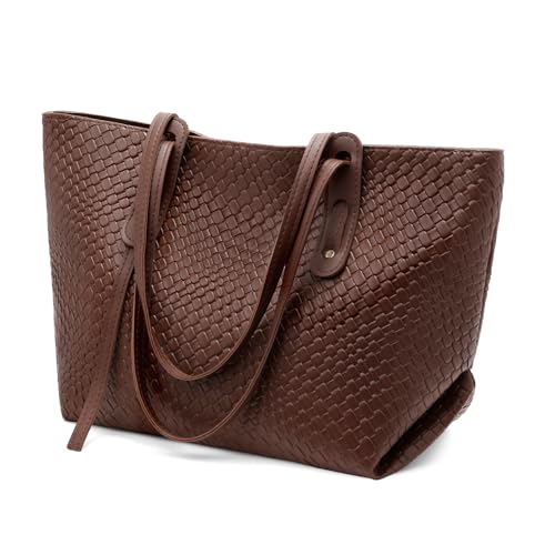 SENDEFN Sac à Main pour Femme Grand, Sac Cabas avec Fermeture Eclair, Grande Capacité Sac Fourre...