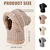 3 in 1 Beanie Hat for Women, Hat with Scarf and Mask, Winter Warm Knitted Ski Scarf and Mask Set #5