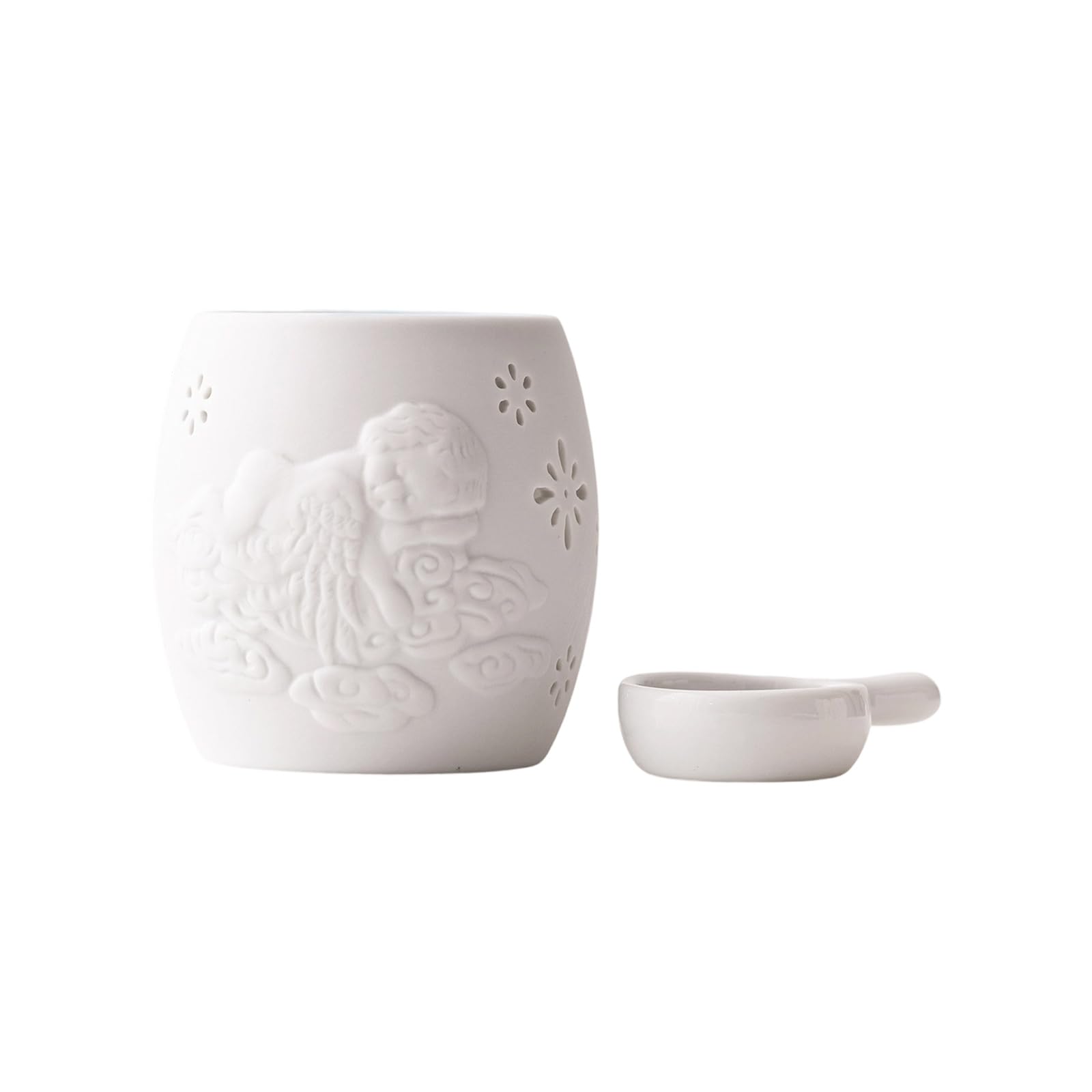 EXQIOUR Embossed Ceramic Burners for Melting Easy Scent Oil Burners