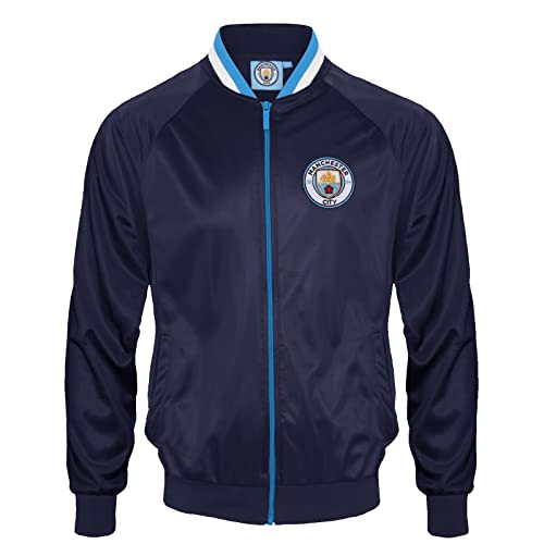 Manchester City FC Officiel - Veste de survêtement thème Football - Style rétro - Homme - M