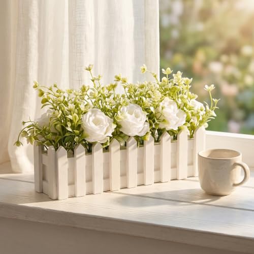 Composition en pot de rose artificielle pour centre de table de mariage et maison - 6