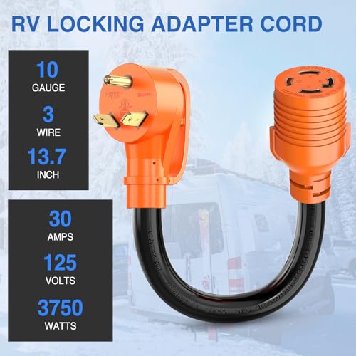 Image of Nilight RV Generator Adapter Cord NEMA TT-30P to L14-30R 30 Amp 3 to 4 Prong Generator Transfer Switch Adapter Twist Lock Female Plug Pure Copper Heavy Duty STW 10 AWG ETL Listed