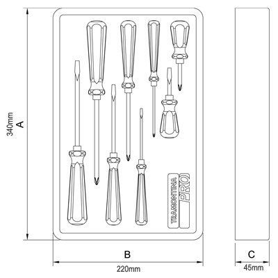 Módulo Com Chaves De Fenda 8 Peças Easy Grip Tramontina 44980005