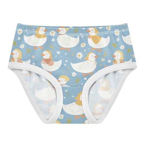White Ducks Girls' Underwear Cotton Wearing Bonnets Girls Briefs Soft Toddler Underwear 2T