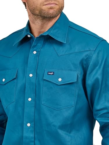 Wrangler Men's Cowboy Cut Western Chambray Snap Long Sleeve Work Shirt