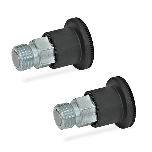 Image of Ganter Standard Elements Locking Bolt L Small - GN 822.6 Form C: with Click Lock Galvanised Steel Blue Passivated, Black, GN 822.6-8-M16-C