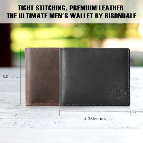 Personalized Wallet for Men – Custom Engraved RFID Blocking Leather Bifold – Slim Front Pocket Wallet with ID Window, 11 Card Slots – Gift for Dad, Husband, & Boyfriend, Brown2