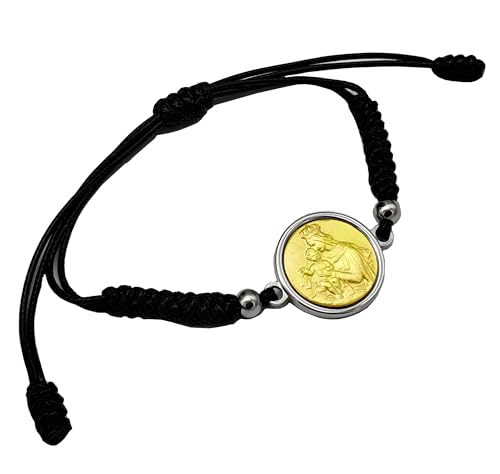 Ekonat- Pulsera Virgen del Carmen - medalla virgen del carmen- Pulsera de acero...