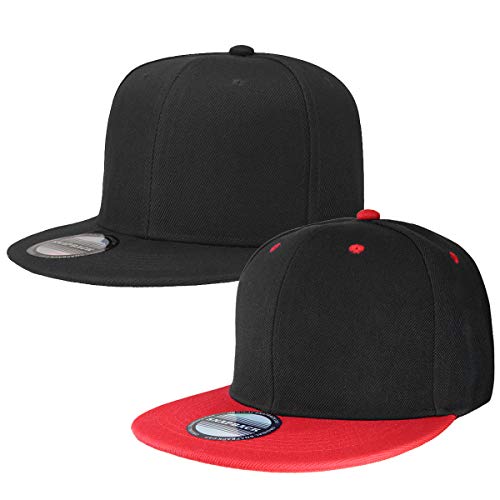 Image of Classic Snapback Hat Cap Hip Hop Style Flat Bill Blank Solid Color Adjustable Size